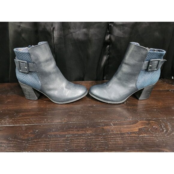 Seychelles Reunited Blue Leather Ankle Zip Booties/Sz. 6 - Picture 4 of 8